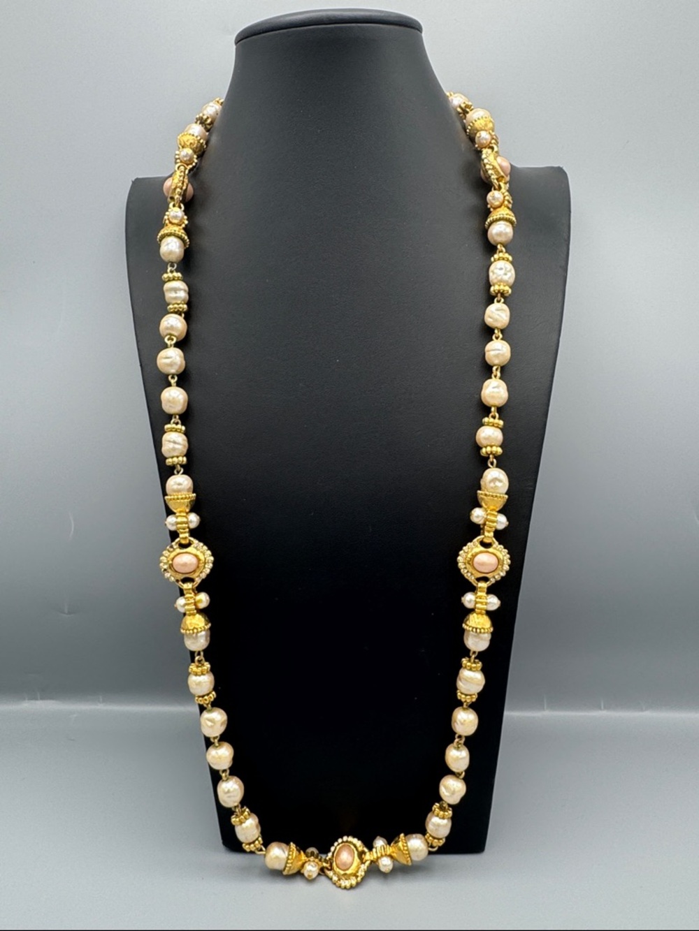 St John Vintage baroque pearl necklace
